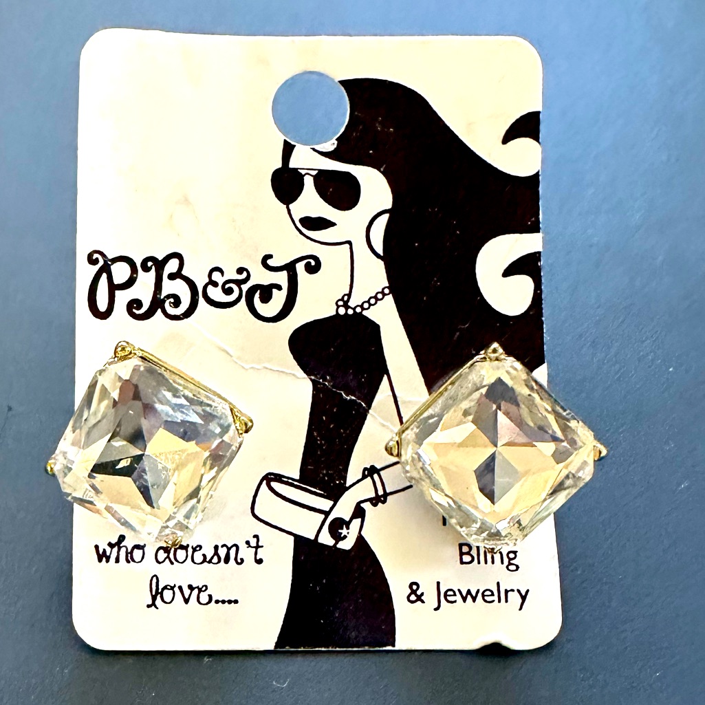 Brand New PbJ Rhinestone Earrings
